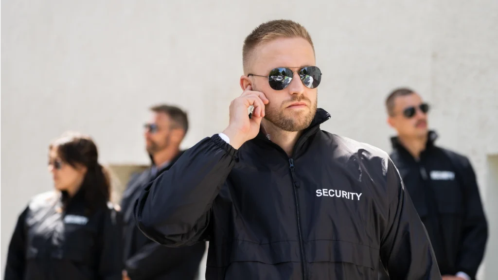 Professional security team on duty symbolizing strong security guard retention practices.